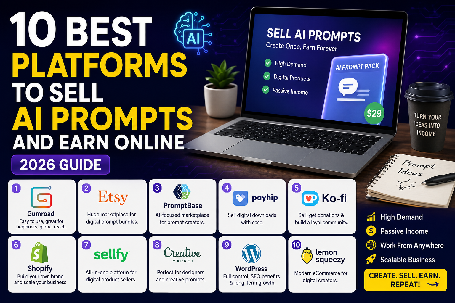 10 Best Platforms to Sell AI Prompts and Earn Online